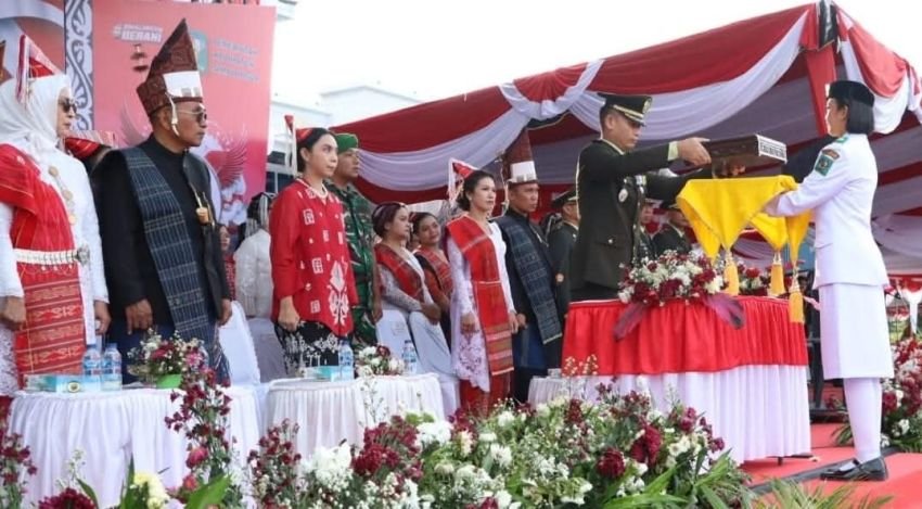 Upacara Penurunan Bendera HUT ke-80 RI di Simalungun Khidmat, Jadi Refleksi Semangat Persatuan