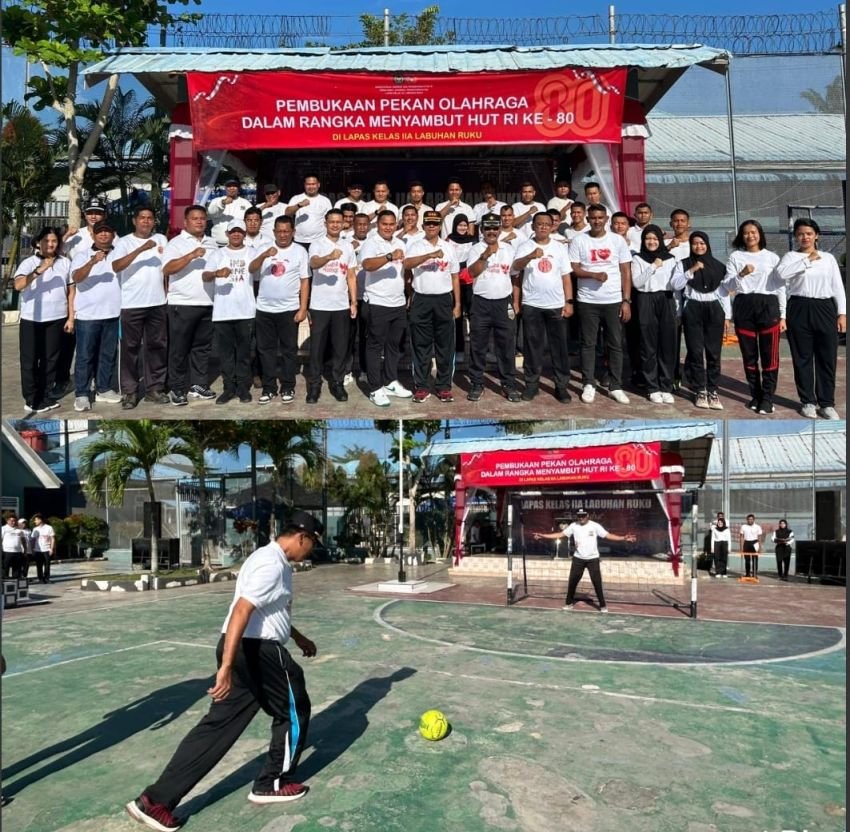 Semarakkan HUT RI Ke-80, Lapas Labuhan Ruku Buka Pekan Olahraga Pegawai dan Warga Binaan