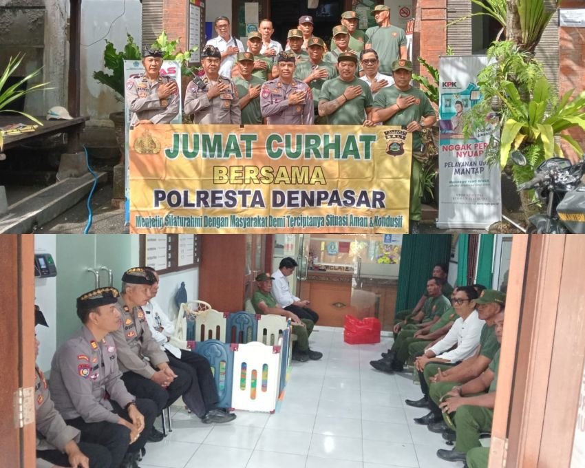 Polresta Denpasar Gelar &ldquo;Jumat Curhat&rdquo;, Dukung Sinergi Linmas Jaga Keamanan Desa