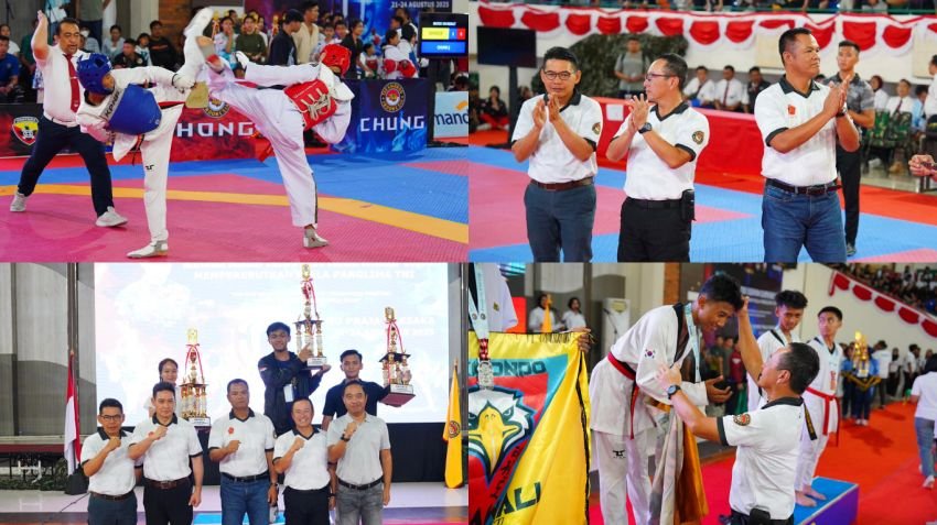 Pangdam IX/Udayana Dampingi Wapang TNI Tutup Panglima TNI Cup 2025 di Bali, Ratusan Atlet Taekwondo Tunjukkan Potensi dan Sportivitas