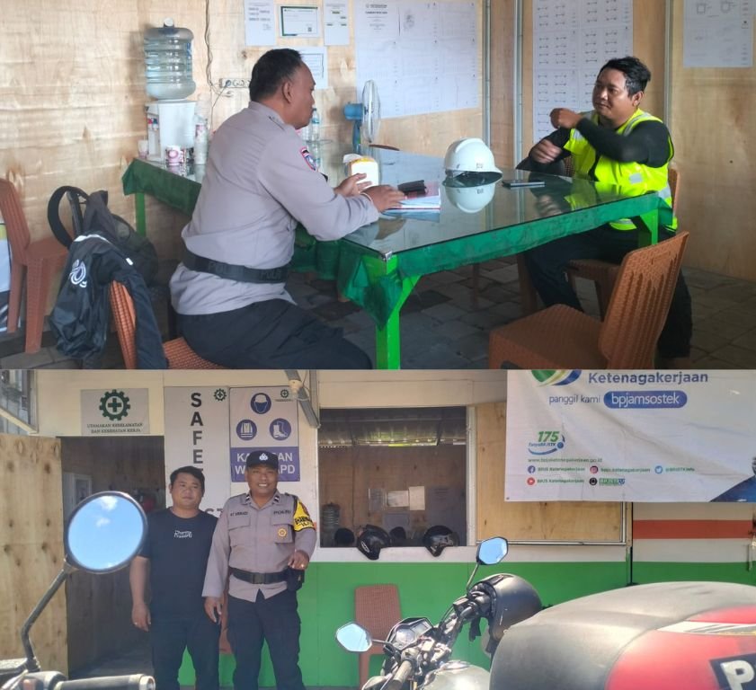 Bhabinkamtibmas Tindaklanjuti Keluhan Warga Terkait Debu Proyek Trotoar di Jalan Kenyeri Denpasar