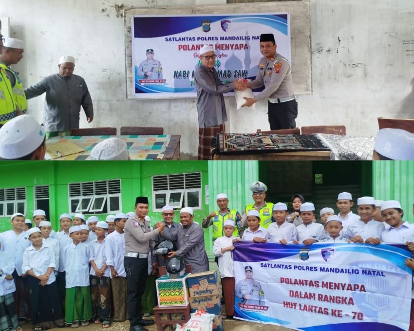 Peringati Harlantas Bhayangkara ke-70, Polantas Madina Edukasi Santri Taat Aturan Lalu Lintas