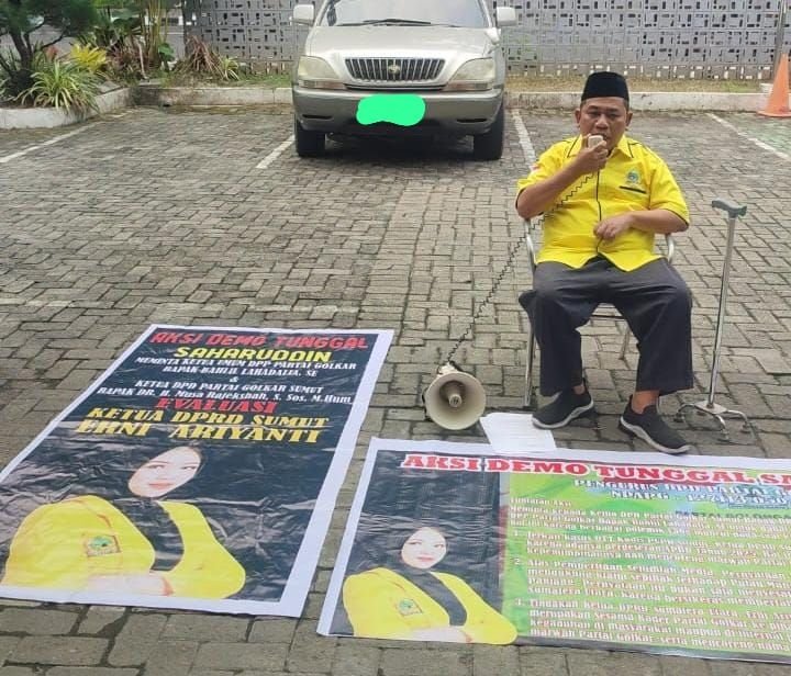 Ketua Gerbrak Sumut Saharuddin Gelar Aksi Tunggal, Minta Evaluasi Kepemimpinan Ketua DPRD Sumut