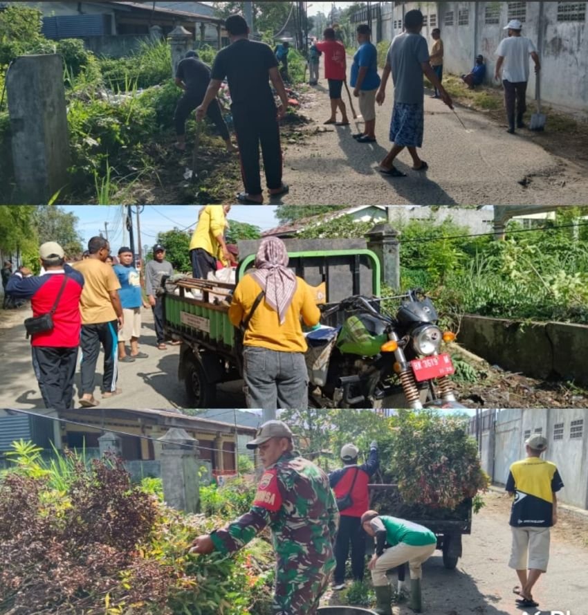 Gotong Royong Warga Dusun III-A Marindal I: Bersama Camat, Kades, dan Babinsa Wujudkan Lingkungan Bersih Sambut Musim Hujan