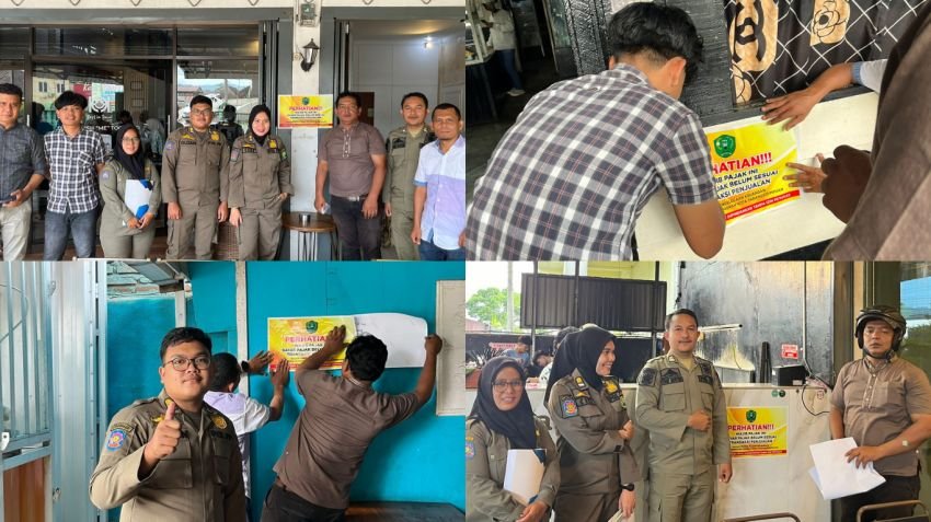 Satpol PP Padangsidimpuan Tempel Stiker di Sejumlah Restoran yang Menunggak Pajak