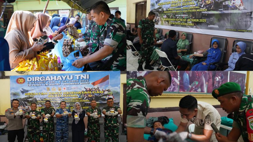 Antusiasme Warga Sambut Pengobatan Gratis dan Sunat Massal HUT ke-80 TNI di Korem 011/Lilawangsa