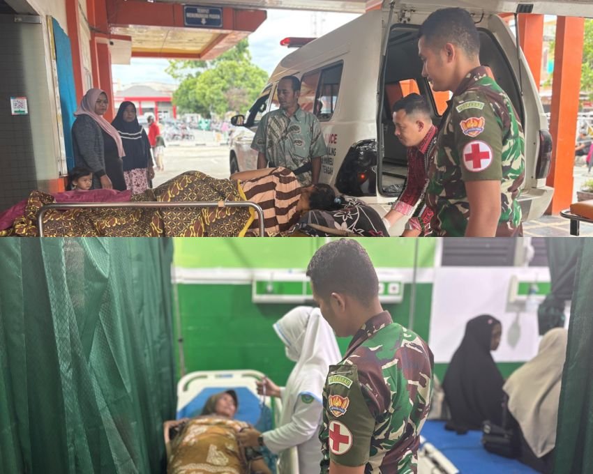 Sigap dan Humanis, TNI Yonif TP 854/DK Evakuasi Dua Warga Aceh Tengah yang Alami Stroke Iskemik