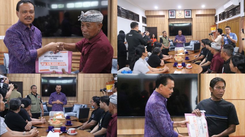 Gubernur Bali Serahkan Santunan untuk Keluarga Korban Banjir Bandang