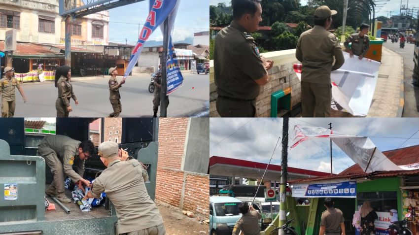 Satpol PP Padangsidimpuan Tertibkan Spanduk Liar, Tegakkan Perda dan Perwal demi Keindahan Kota