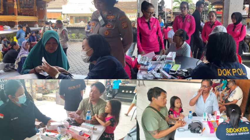 Polresta Denpasar Gelar Pelayanan Kesehatan Bagi Warga Terdampak Banjir