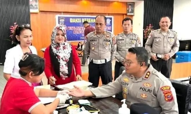 Peringati HUT Lalu Lintas ke-70, Satlantas Polres Sibolga Gelar Donor Darah, Terkumpul 20 Kantong