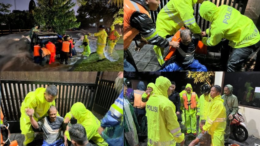 Denpasar dan Badung Dikepung Banjir, Polda Bali dan Jajaran Evakuasi Warga