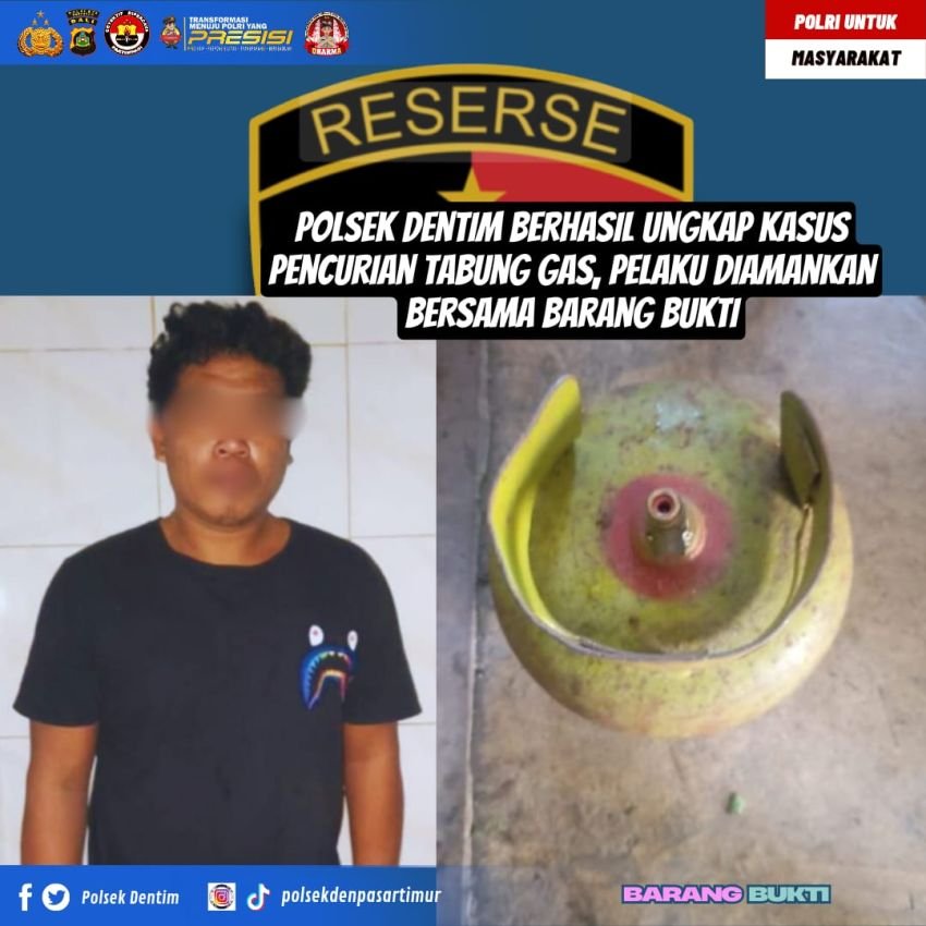 Polsek Denpasar Timur Ungkap Kasus Pencurian Tabung Gas, Pelaku Dibekuk di Kos-Kosan