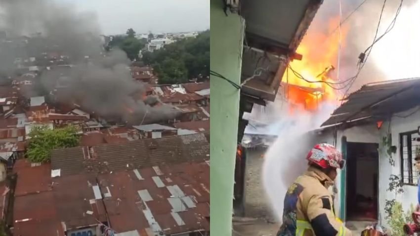 Kebakaran Hebat Landa Permukiman Padat Penduduk di Medan Timur