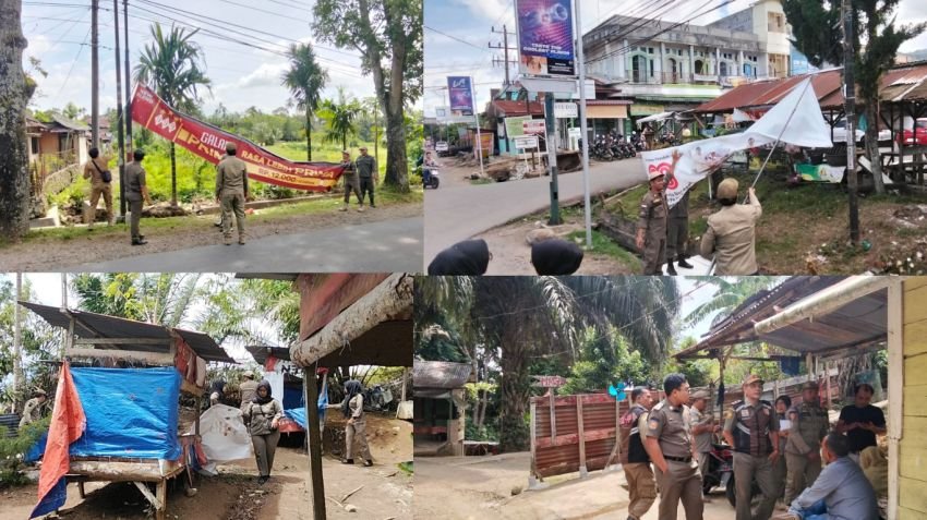 Satpol PP Padangsidimpuan Tertibkan Spanduk Liar dan Awasi Aktivitas Pondok di 4 Kecamatan