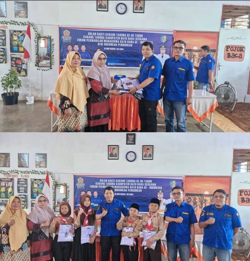 Karang Taruna Batu Bara Salurkan Bantuan Pendidikan di SMP Negeri 1 Sei Suka, Dukung Generasi Emas 2045