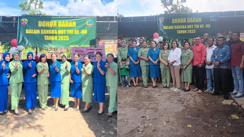 Sambut HUT TNI ke-80, Kodim 1603/Sikka dan PMI Gelar Donor Darah di Maumere