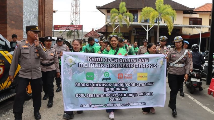 Aksi Solidaritas Ojol di Polresta Denpasar, Wujud Nyata Komitmen Jaga Kamtibmas