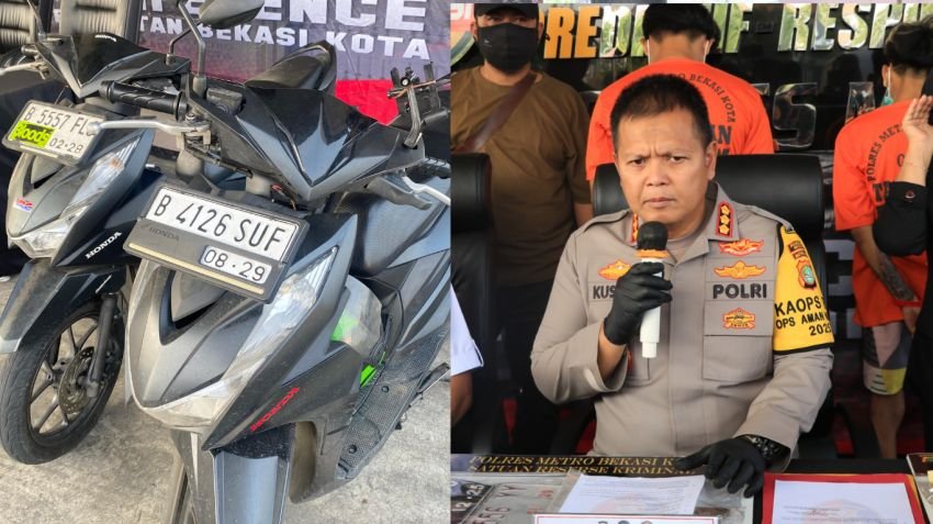 Polres Metro Bekasi Kota Ringkus Dua Pelaku Curanmor, Panik Saat Alarm Motor Berbunyi