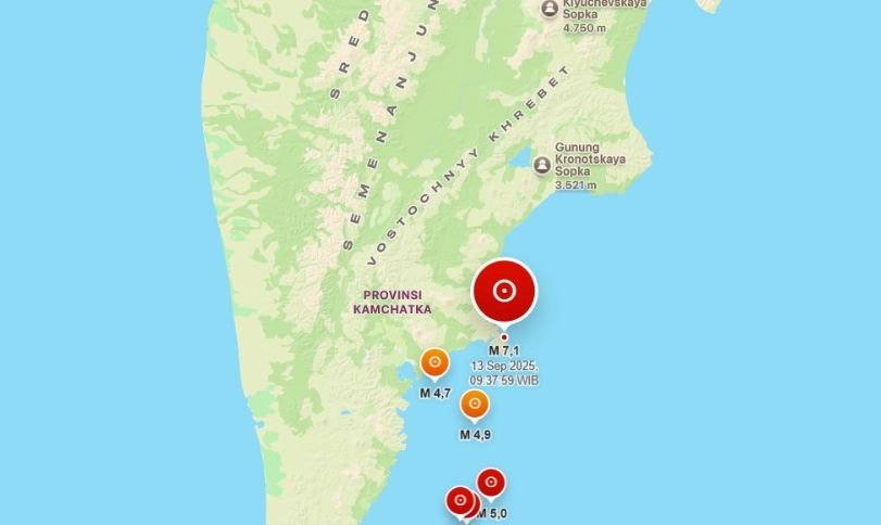 Gempa Dahsyat Magnitudo 7,4 Guncang Kamchatka, Peringatan Tsunami Dikeluarkan
