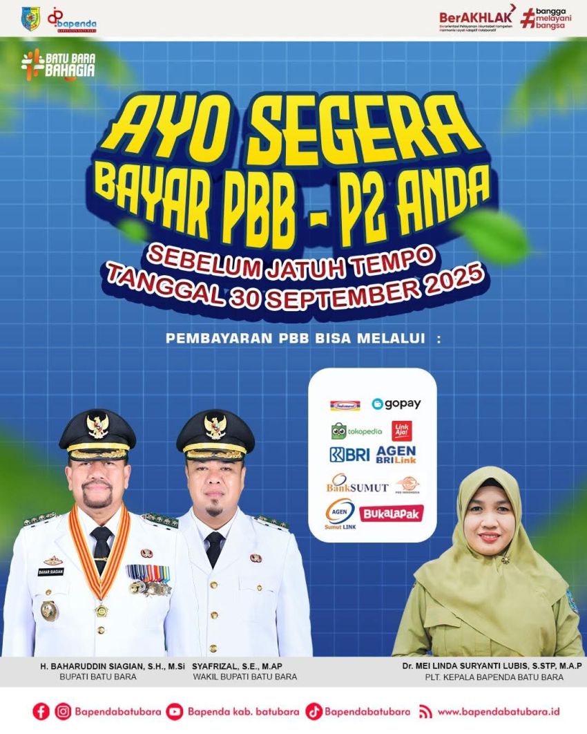 Bappenda Batu Bara Ajak Warga Segera Bayar PBB-P2 Sebelum 30 September 2025