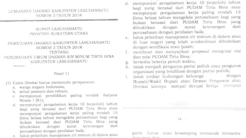 Dugaan Konflik Kepentingan Warnai Seleksi Direktur Pudam Tirta Bina Labuhanbatu, Publik Tuntut Transparansi