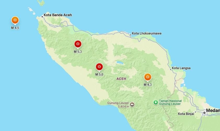 Aceh Diguncang 18 Gempa Bumi Sepanjang Hari Ini!