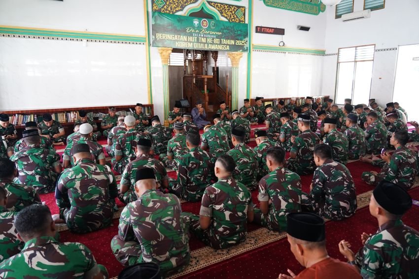 Korem 011/Lilawangsa Gelar Doa dan Yasinan Bersama Menjelang HUT TNI ke-80