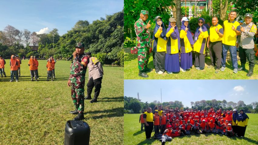 Babinsa Tanamkan Disiplin Sejak Dini, Latih Wasbang dan PBB di SD Muhammadiyah I Denpasar