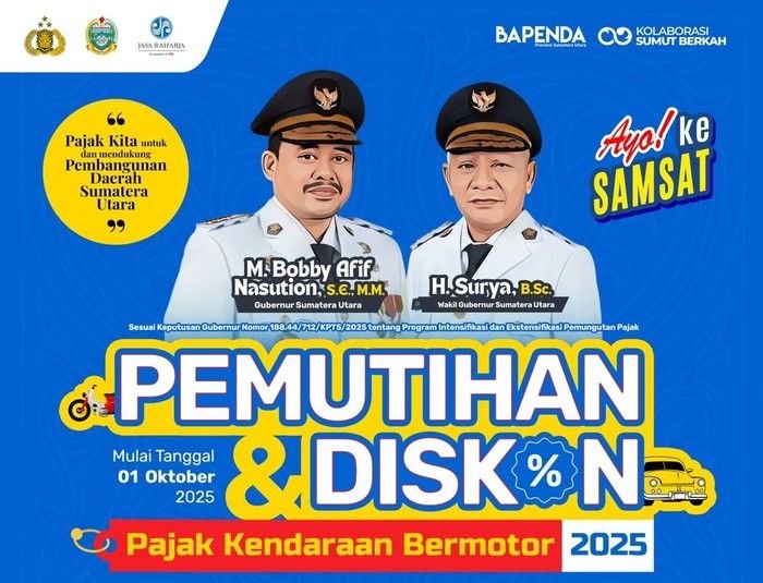 Pemutihan Pajak Kendaraan Sumut 2025: Cek Lokasi dan Syaratnya di Sini