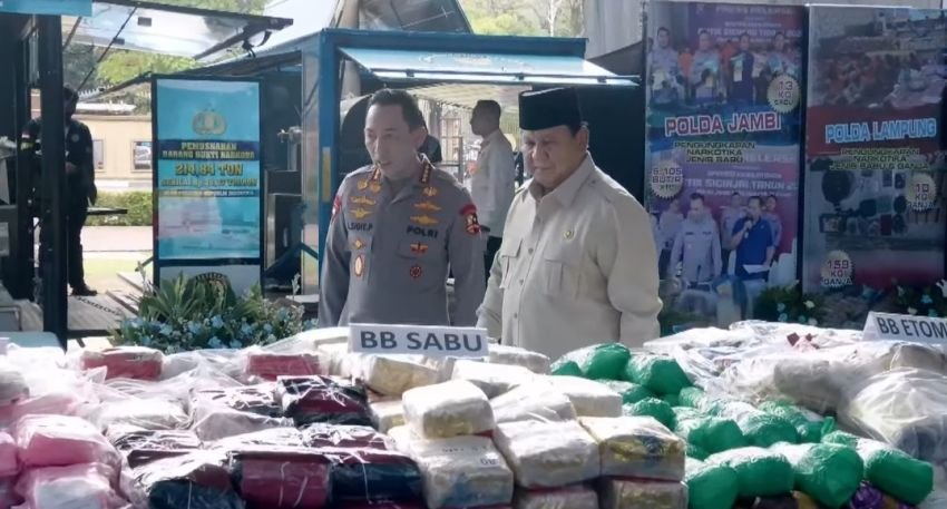 Prabowo Hadiri Pemusnahan 214 Ton Narkoba di Jakarta, Kapolri: Di Luar Ekspektasi Kami