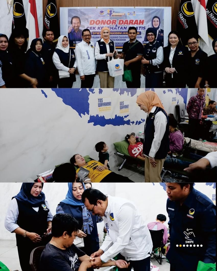 Gerakan Sosial NasDem Jatim Jadi Inspirasi, Ribuan Warga Turun Donor Darah Bersama