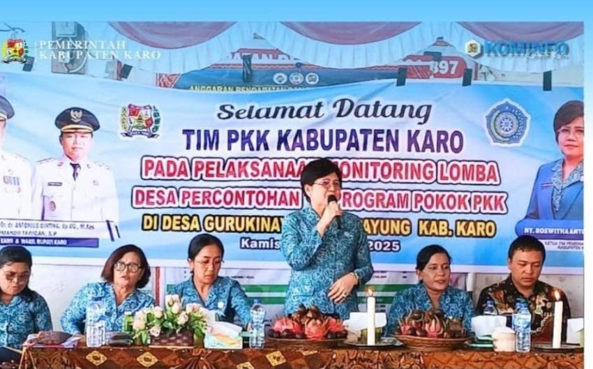 Ketua TP PKK Karo Tekankan Peran Aktif Masyarakat Saat Monitoring Lomba Desa Percontohan 2025