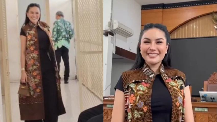 Sidang Lanjutan TPPU: Nikita Mirzani Sumringah dengan Busana Batik Cokelat