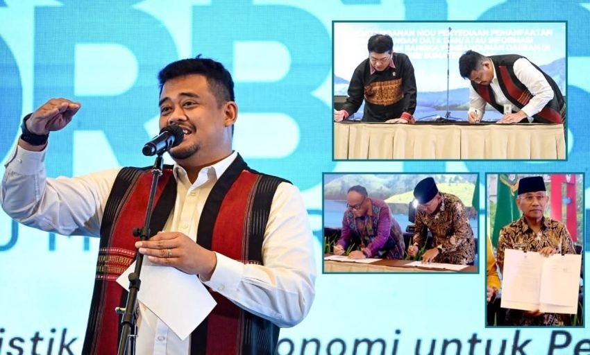 Bupati Simalungun Ikut Tandatangani MoU Pengelolaan Data Sosial Ekonomi Sumatera Utara