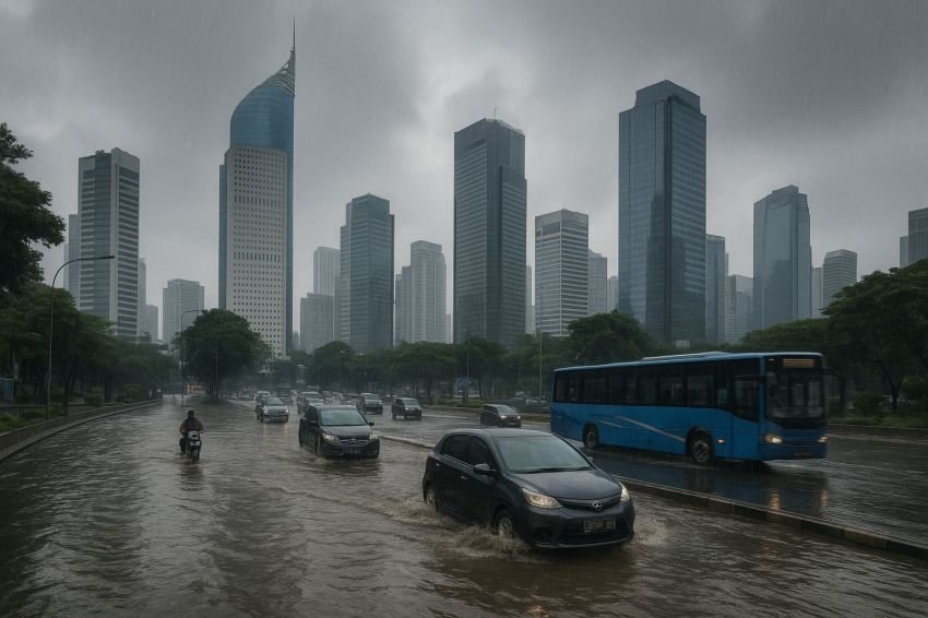 Prakiraan Cuaca Jakarta Hari Ini : Hujan Ringan dan Petir Mengintai Beberapa Wilayah