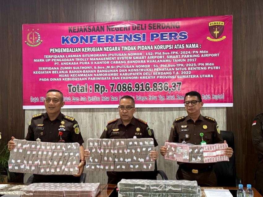 Kejari Deli Serdang Pulihkan Rp7,08 Miliar dari Dua Kasus Korupsi