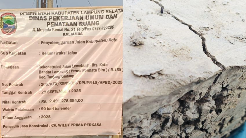 Proyek Jalan Rp 2,4 Miliar di Lampung Selatan Diduga Gunakan Batu Tak Sesuai Spesifikasi, Warga Desak Audit