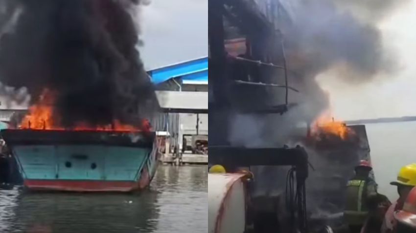 Kapal Nelayan di Belawan Ludes Dilalap Api, Pemadaman Butuh Empat Jam!