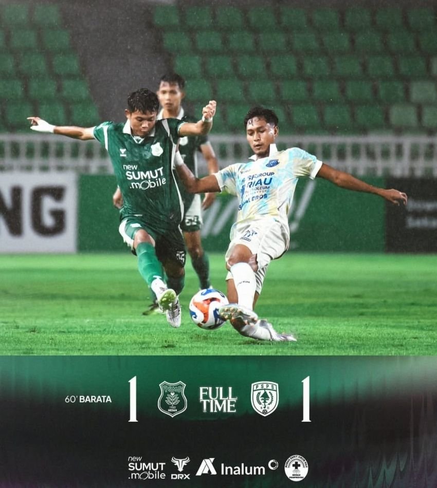 PSMS Medan Imbang 1-1 Lawan PSPS Pekanbaru, Gol Vitor Barata Selamatkan Tim dari Kekalahan