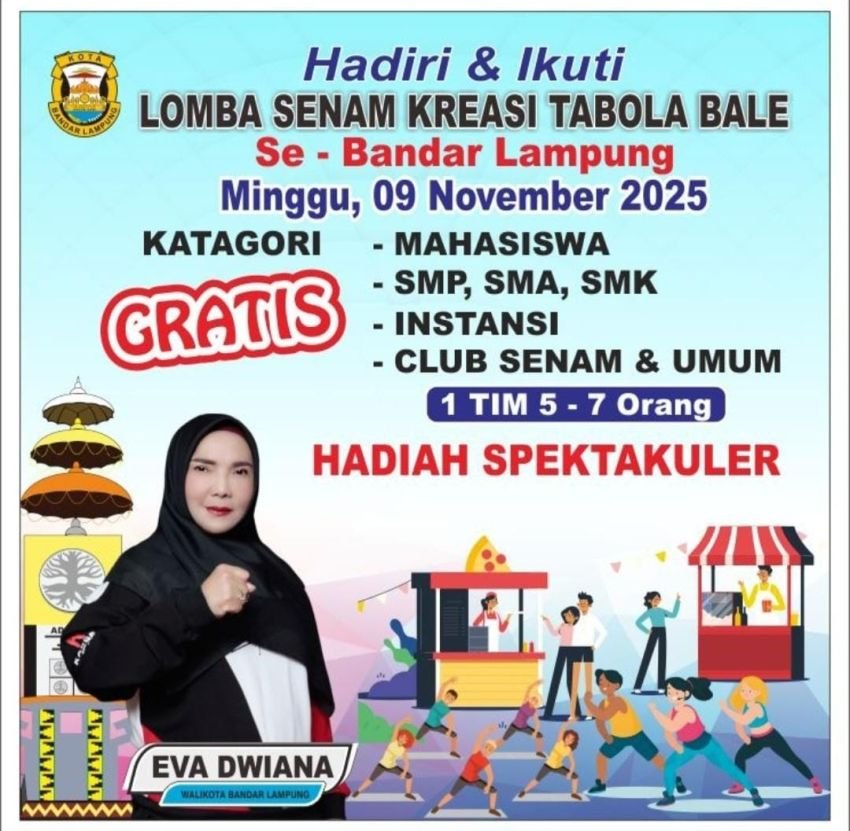 Tunjukkan Kreativitasmu! Lomba Senam Kreasi TaboLa BaLe Siap Digelar di Bandar Lampung