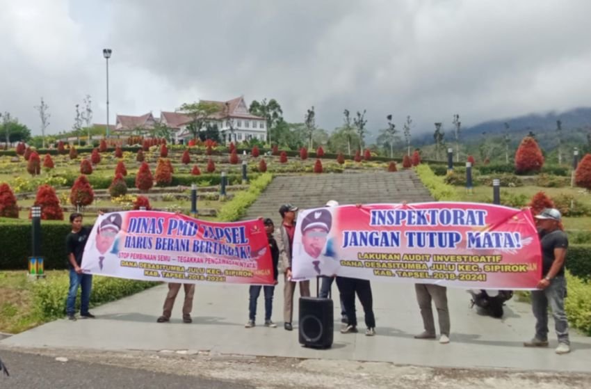 Aksi Damai di Kantor Bupati Tapsel! LMPP Desak Audit Dana Desa Situmba Julu, Soroti Dugaan Mark-Up dan Proyek Fiktif