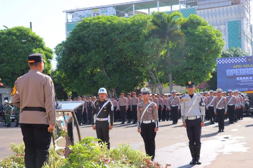 Kapolresta Bandar Lampung Pimpin Apel Operasi Zebra Krakatau 2025