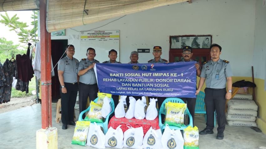 Lapas Labuhan Ruku Gelar Baksos HUT Imigrasi dan Pemasyarakatan ke-1, Salurkan Paket Sembako ke Panti Asuhan