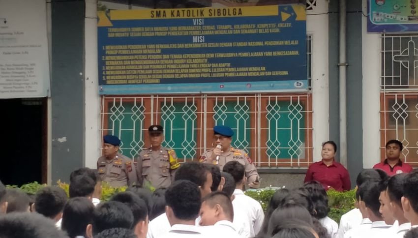 Police Goes To School, Satpolairud Polres Sibolga Ajak Siswa SMA Katolik Lawan Bullying dan Bahaya Narkoba