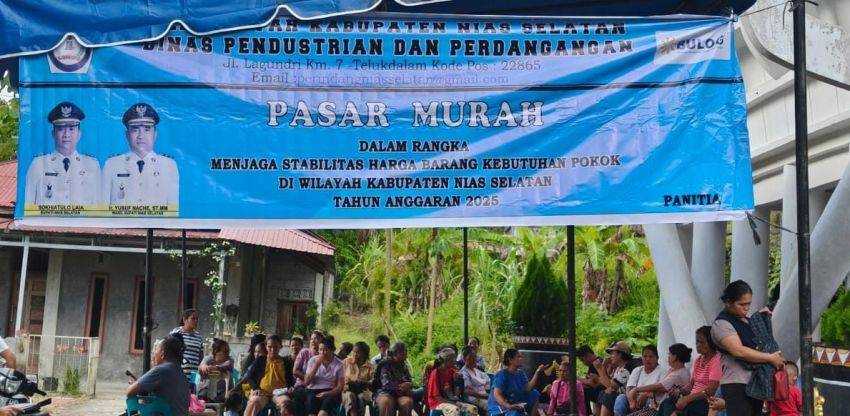 Ringankan Beban Warga, Pemkab Nias Selatan Gelar Pasar Murah dengan 2.000 Paket Sembako