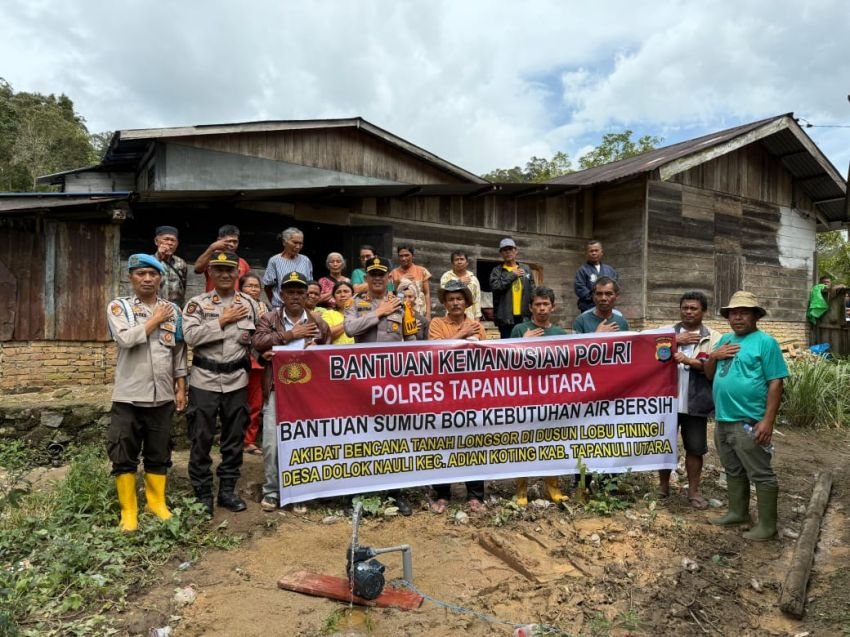 Polres Tapanuli Utara Bangun Sumur Bor Pascabencana Longsor, Warga Adiankoting Kini Dapat Air Bersih