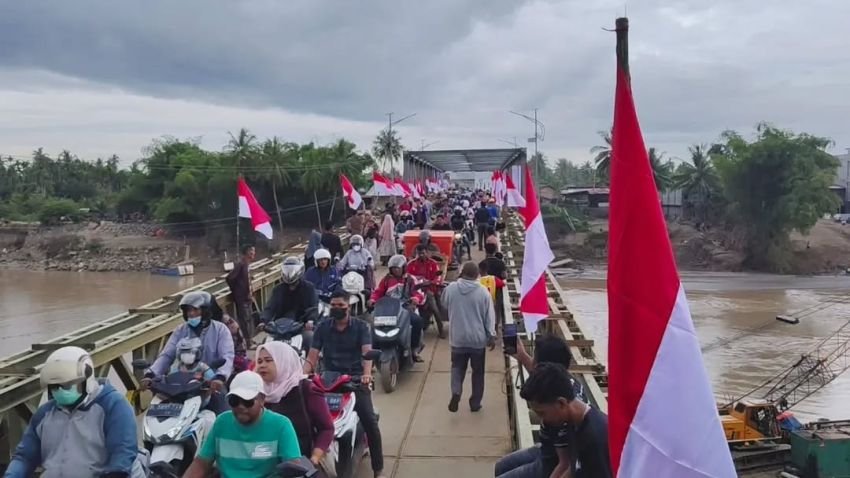 Jembatan Bailey Kutablang Rampung, Jalur Medan-Banda Aceh Kembali Lancar