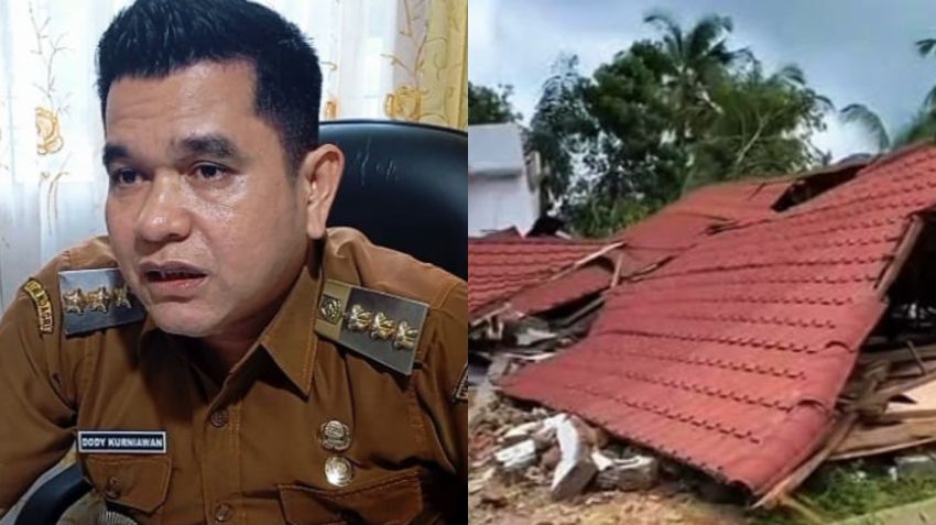 Tanah Amblas di Desa Tandihat, 186 KK Warga Tapsel Mengungsi ke Penampungan Sementara