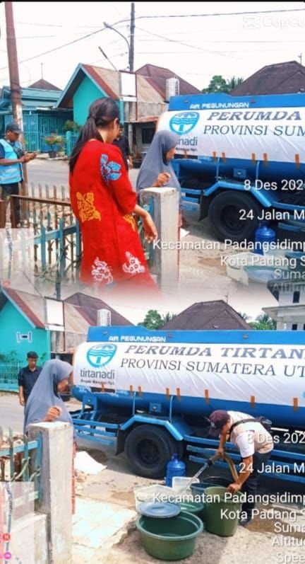 Banjir dan Longsor, PDAM Tirtanadi Sigap Salurkan Air Bersih ke Warga